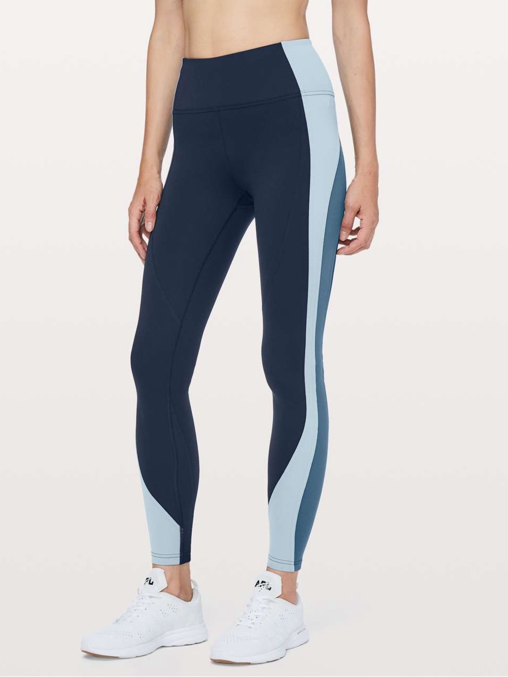 Lululemon Get Going Train Tight *28 - Navy & Blue Colourblock Leggings